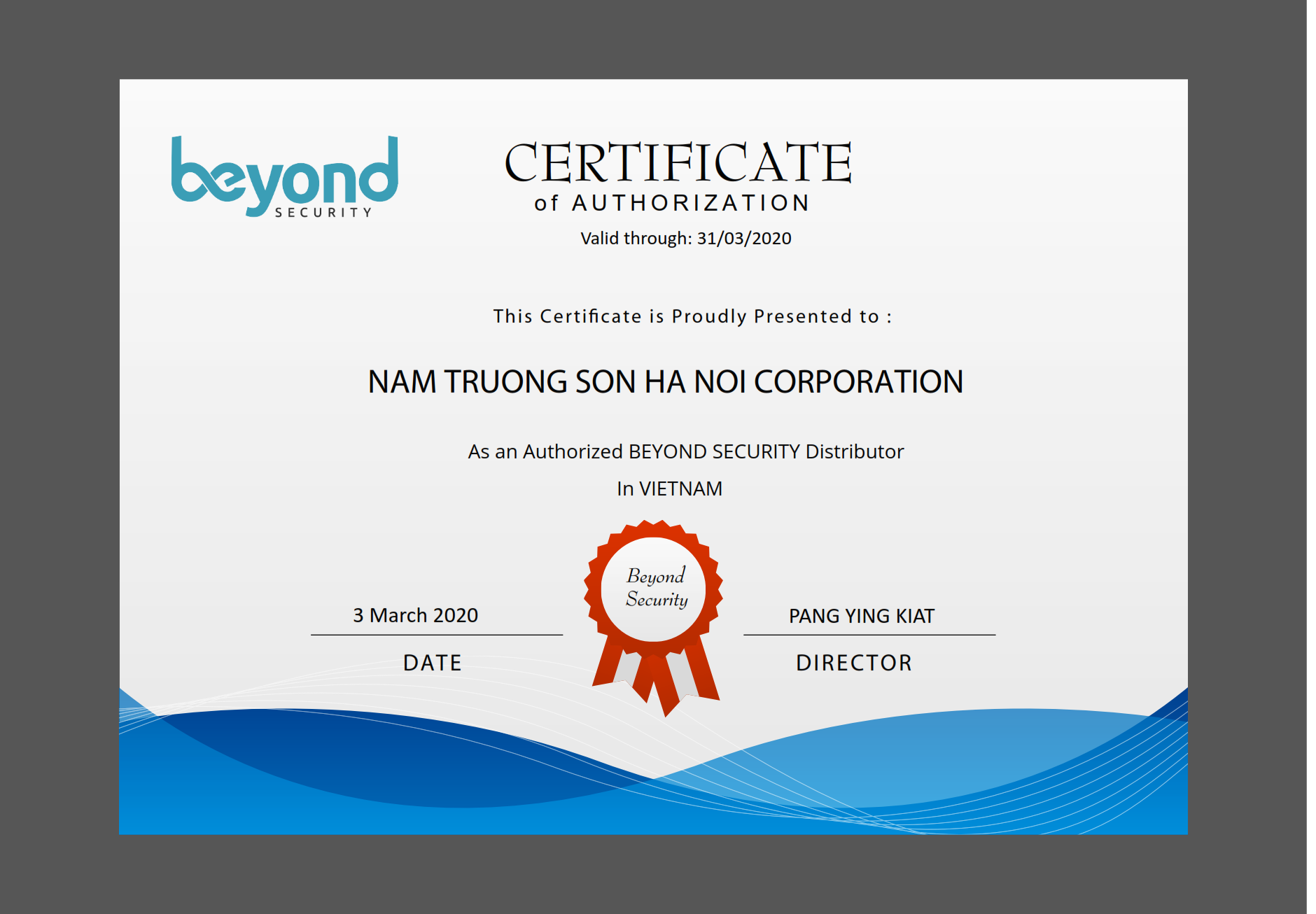 certificate
